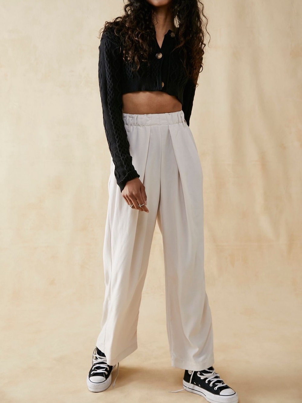 NWT Free People Nothin’ to Say Pleated Trousers